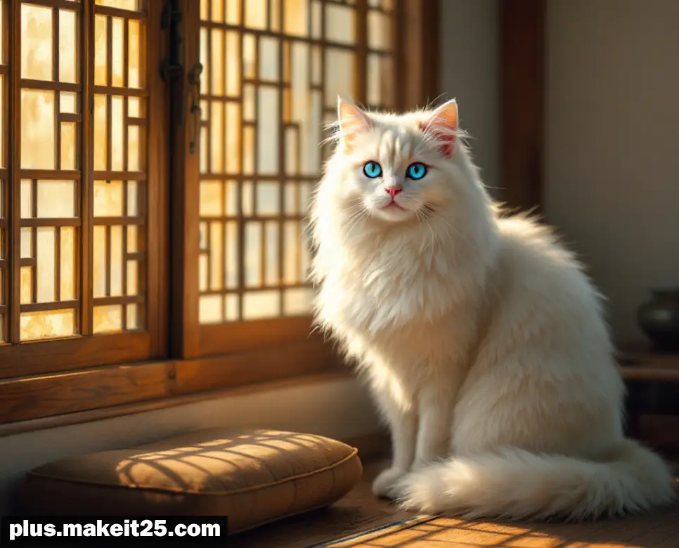 흰색 고양이 꿈