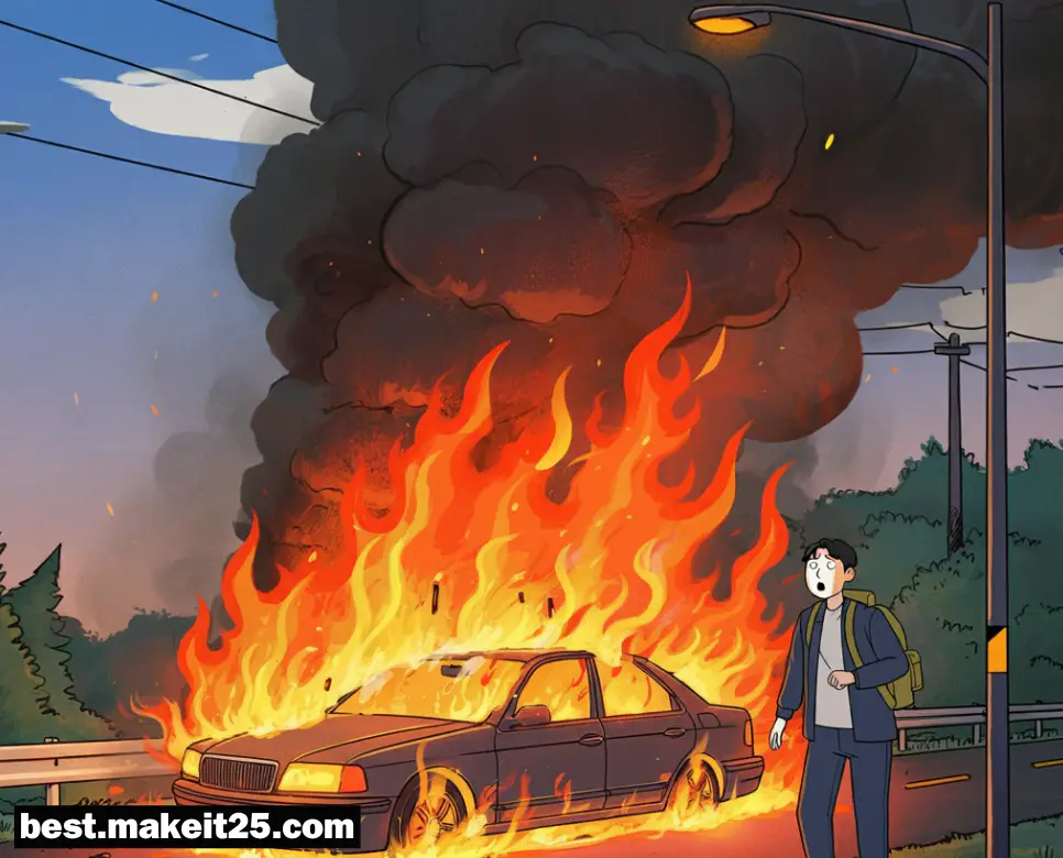 꿈해몽: 차가 불타는 꿈, 연기 나는 꿈, 동물 시체 꿈