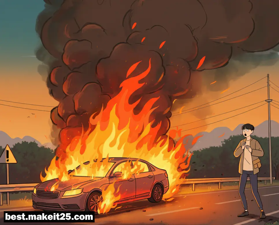 차가 불타는 꿈