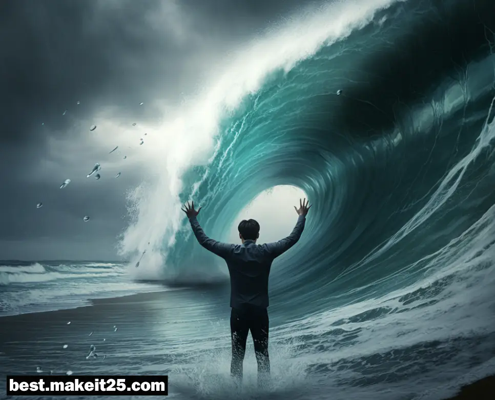 꿈해몽: 큰 파도가 덮치는 꿈, 물 쏟는 꿈, 해외여행 가는 꿈