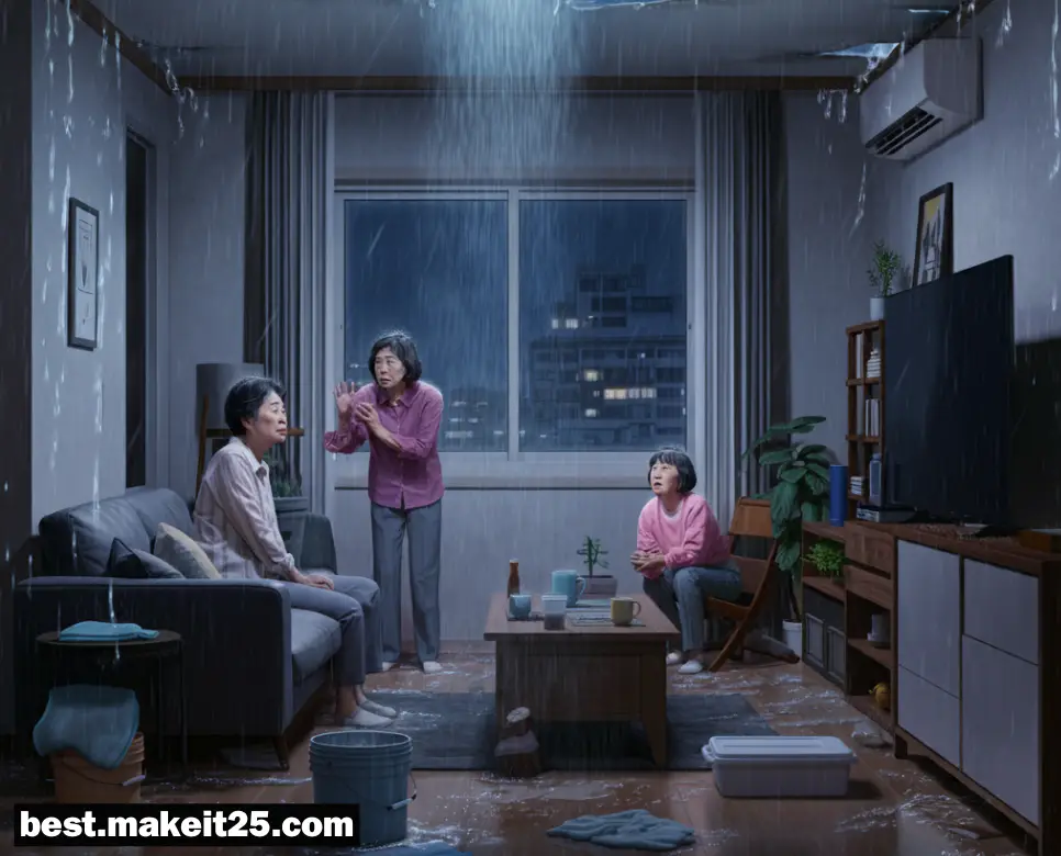 집에 비가 새는 꿈